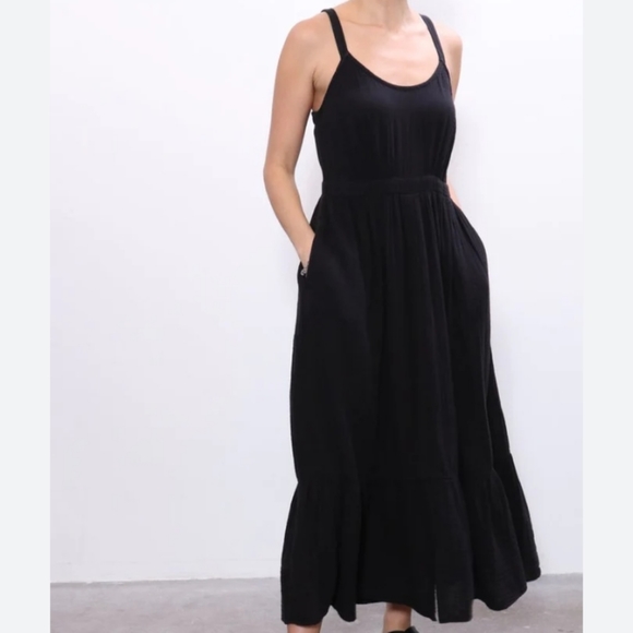 XiRENA Dresses & Skirts - Xirena Oaklyn Maxi Cotton Gauze Dress In Black S